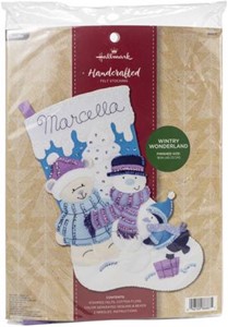 Picture of Bucilla Hallmark Felt Applique Stocking Kit 18" Long-Wintry Wonderland