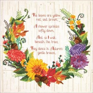 Picture of Janlynn Counted Cross Stitch Kit 14"X14"-Autumn Sentiments (14 Count)