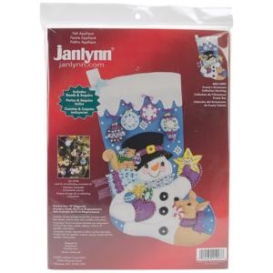 Picture of Janlynn Felt Stocking Applique Kit 18" Long-Frosty's Favorite