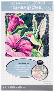 Picture of Dimensions Latch Hook Kit 16"X16"-Hummingbird