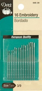 Picture of Dritz Embroidery Hand Needles 16/Pkg-Size 3/9 16/Pkg