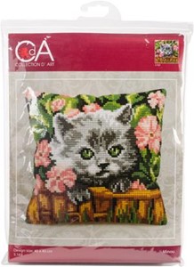 Picture of Collection D'Art Stamped Needlepoint Cushion Kit 40X40cm-Minou