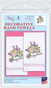 Picture of Jack Dempsey Stamped Decorative Hand Towel Pair 17"X28"-Wheelbarrow