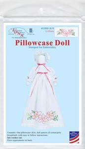 Picture of Jack Dempsey Stamped White Pillowcase Doll Kit-Lillies