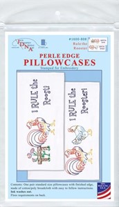 Picture of Jack Dempsey Stamped Pillowcases W/White Perle Edge 2/Pkg-Rule The Rooster