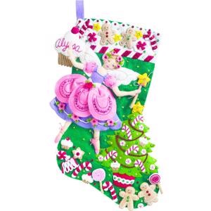 Picture of Bucilla Felt Stocking Applique Kit 18" Long-Sugar Plum Fairy