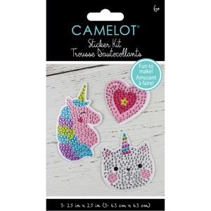 Picture of Camelot Dots Diamond Art Kit 2.5"X2.5" 3/Pkg-Unicorn Love Sticker