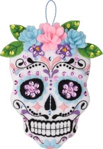 Picture of Bucilla Felt Ornaments Applique Kit Set Of 4-Floral Sugar Skulls