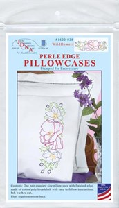 Picture of Jack Dempsey Stamped Pillowcases W/White Perle Edge 2/Pkg-Wildflowers