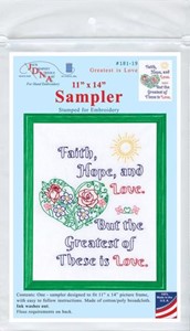 Picture of Jack Dempsey Stamped White Sampler 11"X14"-The Greatest Is Love