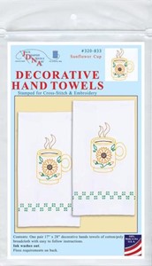 Picture of Jack Dempsey Stamped Decorative Hand Towels 17"X28"-Sunflower Cup