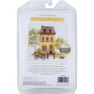 Picture of Dimensions Gold Petite Counted Cross Stitch Kit 6"X6"-Yellow House (18 Count)