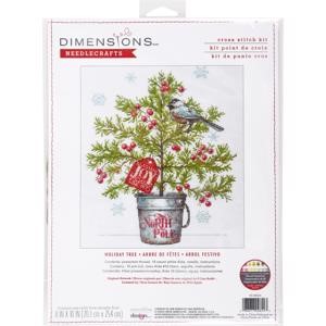 Picture of Dimensions Counted Cross Stitch Kit 8"X10"-Holiday Tree (16 Count)